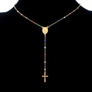 Stainless Steel Rosary Necklace - KN296595-HDJ
