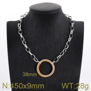 SS Gold-Plating Necklace - KN29691-K