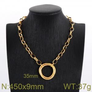 SS Gold-Plating Necklace - KN29692-K