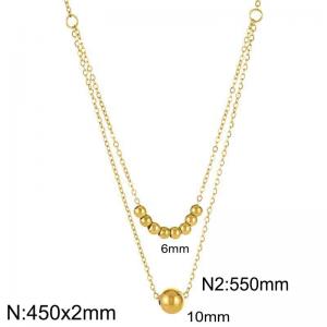 SS Gold-Plating Necklace - KN296959-Z