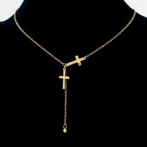 SS Gold-Plating Necklace - KN297020-HDJ