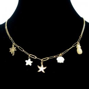SS Gold-Plating Necklace - KN297056-HM