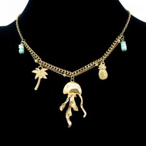 SS Gold-Plating Necklace - KN297057-HM