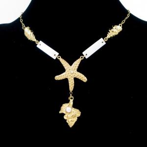SS Gold-Plating Necklace - KN297058-HM