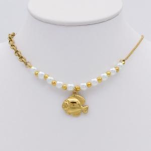 SS Gold-Plating Necklace - KN297173-SP