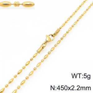 SS Gold-Plating Necklace - KN297277-Z