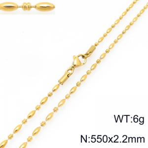 SS Gold-Plating Necklace - KN297279-Z