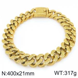 SS Gold-Plating Necklace - KN297337-KJX