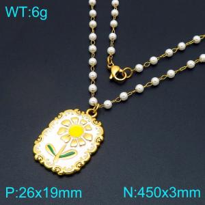 SS Gold-Plating Necklace - KN297505-Z