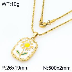SS Gold-Plating Necklace - KN297507-Z