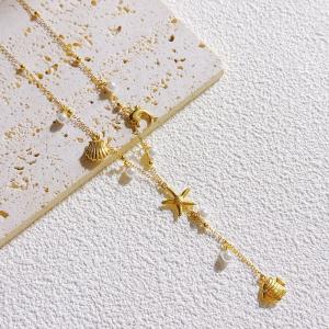 SS Gold-Plating Necklace - KN297541-SXSJ