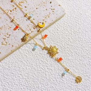 SS Gold-Plating Necklace - KN297542-SXSJ