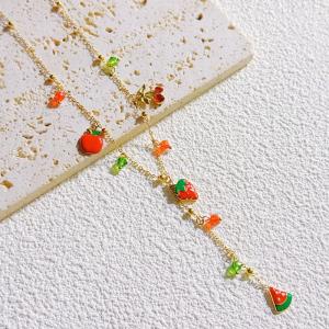 SS Gold-Plating Necklace - KN297543-SXSJ