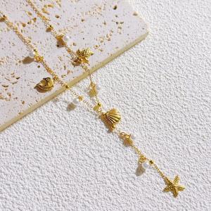 SS Gold-Plating Necklace - KN297547-SXSJ