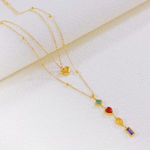 SS Gold-Plating Necklace - KN297548-SXSJ