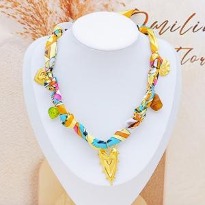SS Gold-Plating Necklace - KN297556-SXSJ