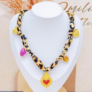 SS Gold-Plating Necklace - KN297557-SXSJ
