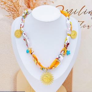 SS Gold-Plating Necklace - KN297559-SXSJ
