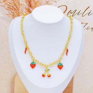 SS Gold-Plating Necklace - KN297589-SXSJ