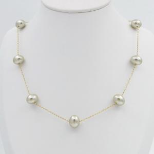 SS Gold-Plating Necklace - KN297778-MW