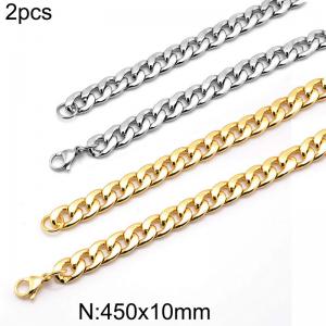 SS Gold-Plating Necklace - KN297904-Z