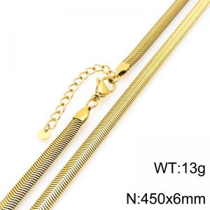 SS Gold-Plating Necklace - KN298017-Z