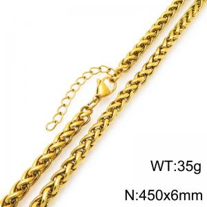 SS Gold-Plating Necklace - KN298020-Z