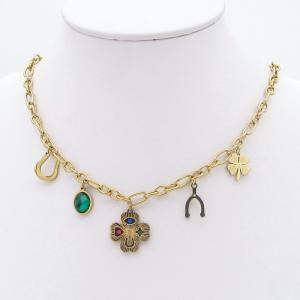SS Gold-Plating Necklace - KN298259-SP