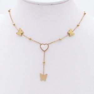 SS Gold-Plating Necklace - KN298286-BJ