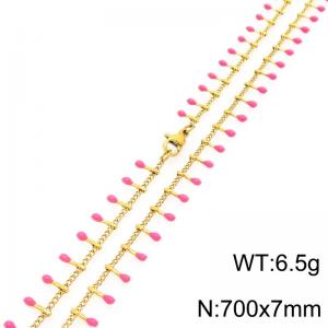 SS Gold-Plating Necklace - KN298372-Z