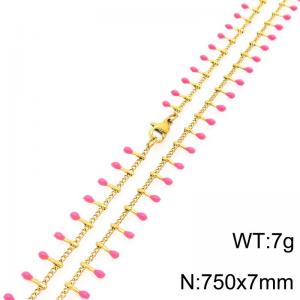 SS Gold-Plating Necklace - KN298373-Z