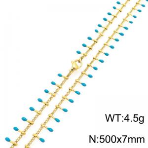 SS Gold-Plating Necklace - KN298382-Z