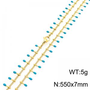 SS Gold-Plating Necklace - KN298383-Z