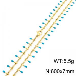 SS Gold-Plating Necklace - KN298384-Z