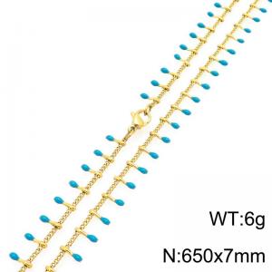 SS Gold-Plating Necklace - KN298385-Z