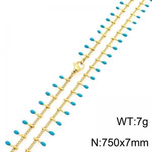 SS Gold-Plating Necklace - KN298387-Z