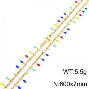 SS Gold-Plating Necklace - KN298391-Z