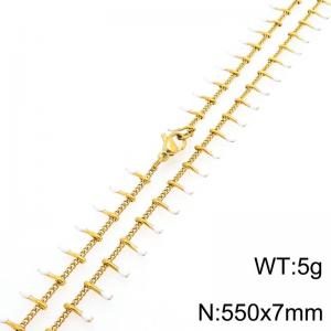 SS Gold-Plating Necklace - KN298397-Z