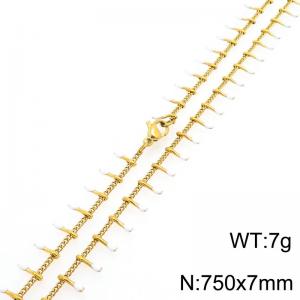 SS Gold-Plating Necklace - KN298401-Z