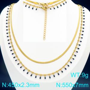 SS Gold-Plating Necklace - KN298417-Z