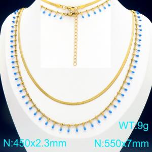 SS Gold-Plating Necklace - KN298420-Z