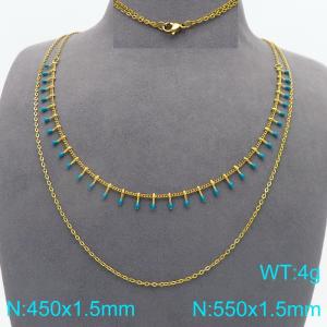 SS Gold-Plating Necklace - KN298439-Z