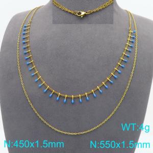 SS Gold-Plating Necklace - KN298441-Z