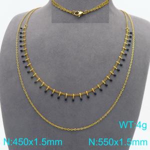 SS Gold-Plating Necklace - KN298442-Z