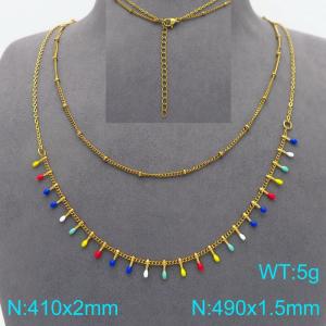 SS Gold-Plating Necklace - KN298448-Z