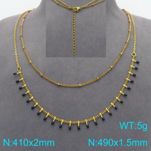 SS Gold-Plating Necklace - KN298450-Z