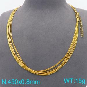 SS Gold-Plating Necklace - KN298452-Z