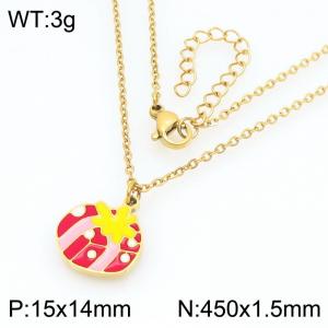 Stainless steel Christmas Charm gift Dripping Oil necklace for ladies as Jewelry Gifts - KN298652-Z