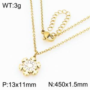 Stainless steel Christmas snowflake Dripping Oil necklace for ladies as Jewelry Gifts - KN298662-Z