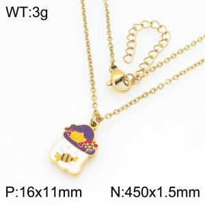 Personalized and fashionable stainless steel dropper colored pendant necklace - KN298687-Z